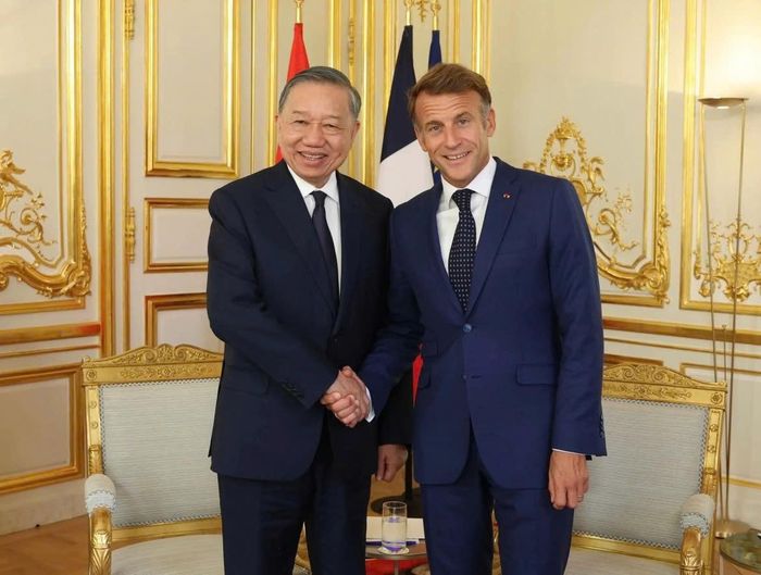  Tổng Bí thư, Chủ tịch nước Tô Lâm và Tổng thống Pháp Emmanuel Macron. (Ảnh: TTXVN)