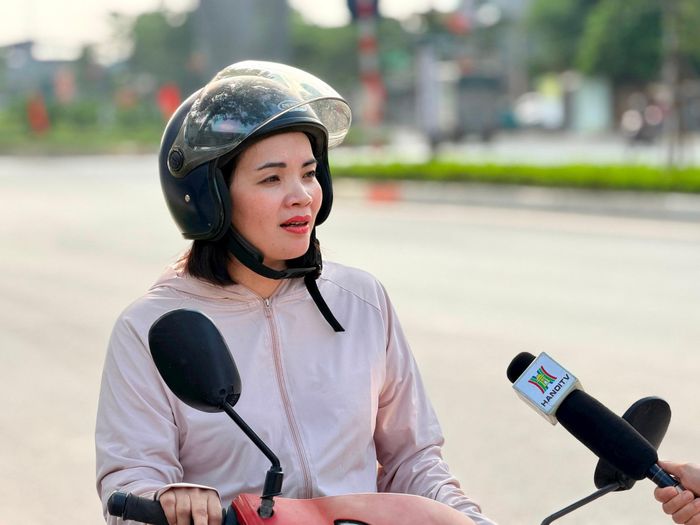 Chị Ngô Thị Thanh Hương cho biết, xe quá tải gần như không còn chạy trên tuyến đường Lê Hữu Tựu. Ảnh: Thanh Hà