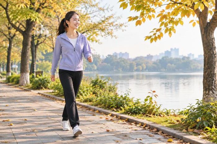 Đi bộ là một lựa chọn hình thức vận động đơn giản, dễ thực hiện và phù hợp với nhiều lứa tuổi. Ảnh: AI.