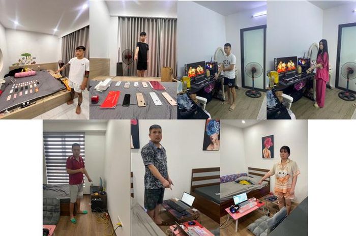 Hình ảnh một số đối tượng bị bắt giữ trong chuyên án. Ảnh: Công an thành phố Quảng Ninh