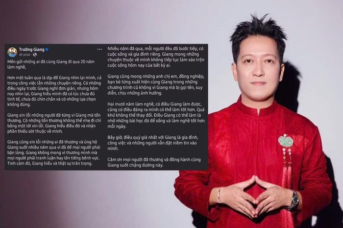 Trường Giang nhìn lại chặng đường 20 năm làm nghề, thừa nhận từng có nhiều thiếu sót.