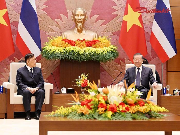 Tổng Bí thư, Chủ tịch nước Tô Lâm hội đàm với Nhà vua Thái Lan Maha Vajiralongkorn Phra Vajiraklaochaoyuhua. Ảnh: Quang Vinh