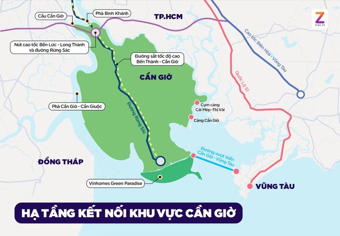  Vị trí Khu đô thị lấn biển Cần Giờ. Đồ họa: Phan Nhật. 