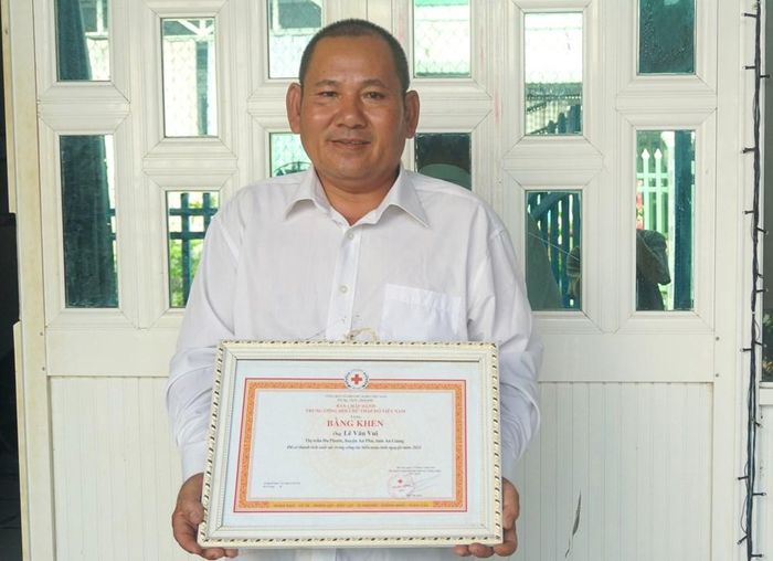 Anh Lê Văn Vui, ấp Phước Quản, với 43 lần tham gia hiến máu tình nguyện