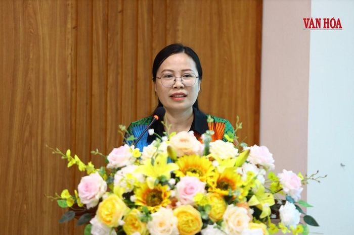 Bà Vũ Thị Thu Hường, Phó Giám đốc Sở VHTTDL tỉnh Thái Nguyên phát biểu