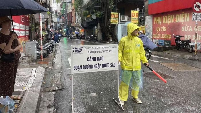 Khu vực Triều Khúc ngập sâu. (Ảnh: Xí nghiệp thoát nước số 7)
