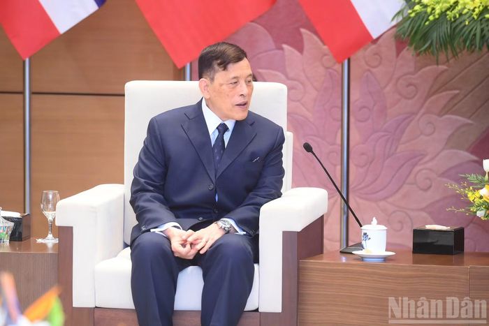 Nhà vua Thái Lan Maha Vajiralongkorn Phra Vajiraklaochaoyuhua phát biểu tại hội đàm.