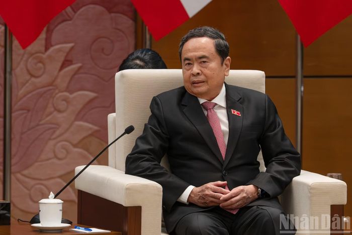 Chủ tịch Quốc hội Trần Thanh Mẫn phát biểu tại hội kiến.