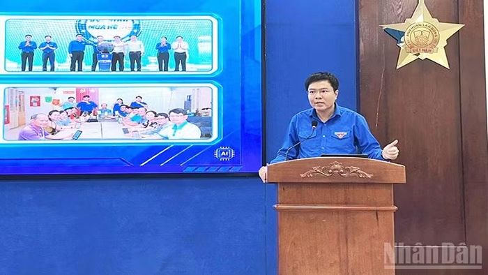 Phó Bí thư Thành Đoàn, Chủ tịch Hội Sinh viên Việt Nam Thành phố Hồ Chí Minh Nguyễn Đăng Khoa. (Ảnh: HOÀNG LIÊM)