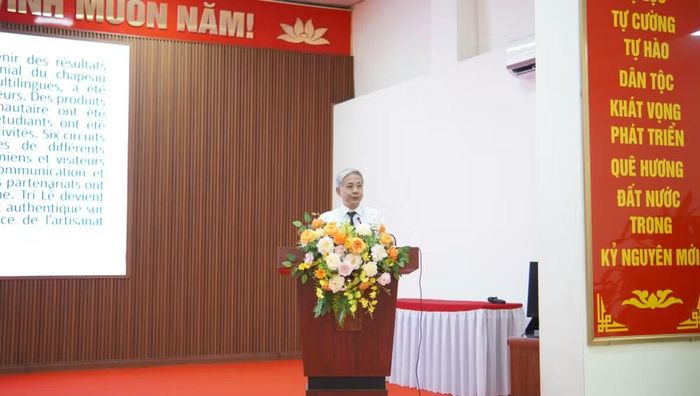 Phó Giáo sư, Tiến sĩ Lâm Quang Đông khẳng định: “Tri Lễ từng bước trở thành một điểm dừng chân giàu bản sắc trong hành trình khám phá và trải nghiệm làng nghề Tri Lễ”. (Ảnh: PV)