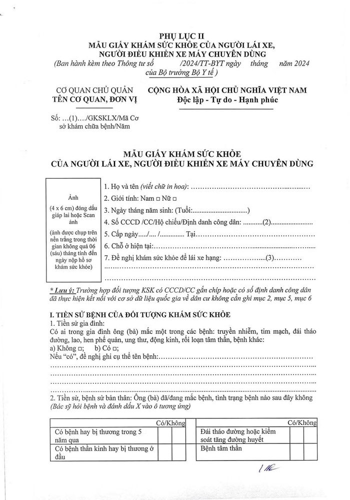 Giấy khám sức khỏe - Ảnh minh họa nguồn Internet