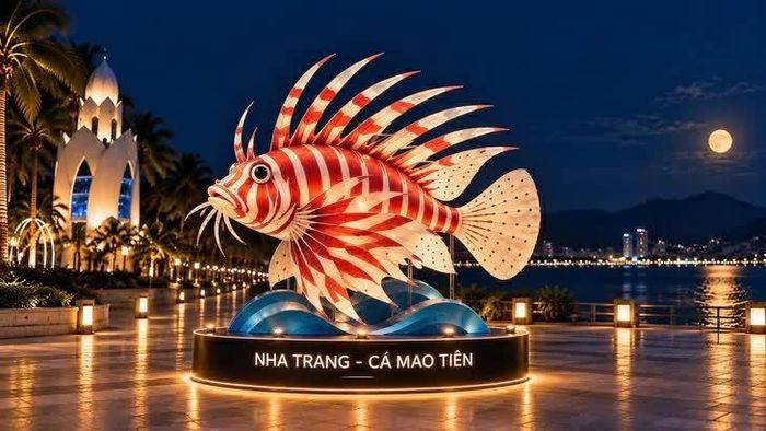 Hình ảnh cá mao tiên tại đêm Trung thu “Hải trình ánh trăng”. (Nguồn: Ban Tổ chức)