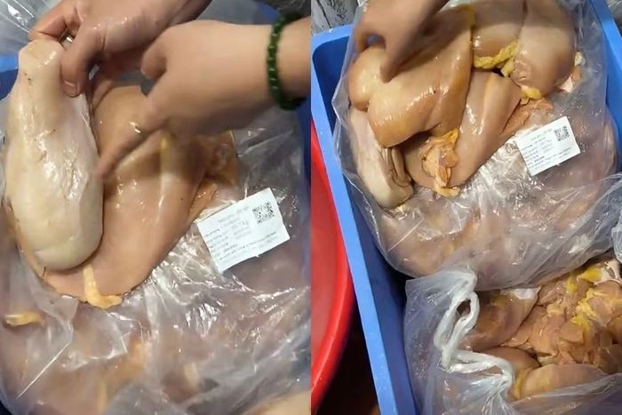 Những túi gà phụ huynh phát hiện có dấu hiệu bất thường