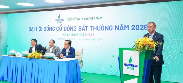 Thành viên HĐTV PETROVIETNAM Trần Bình Minh phát biểu tại Đại hội.