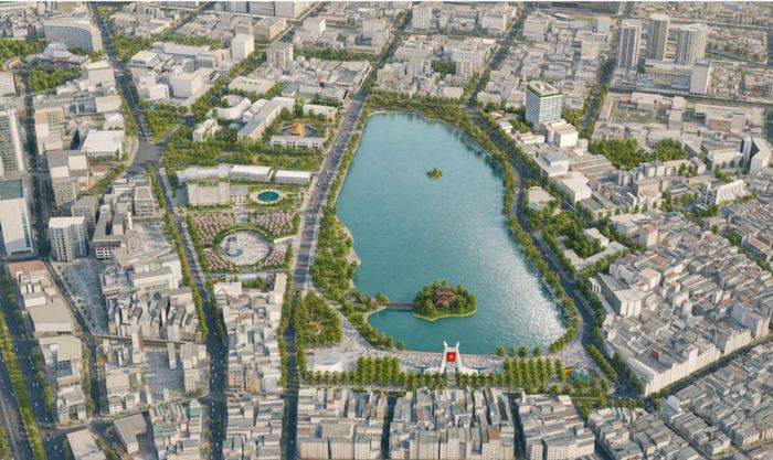 Quy hoạch phải để cái mới tôn lên giá trị cũ, không lấn át bản sắc. (Ảnh phối cảnh tổng thể khu vực Hồ Gươm và phụ cận theo phương án quy hoạch do UBND TP Hà Nội công bố).