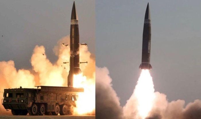 Phóng tên lửa đạn đạo chiến thuật KN-23B. Ảnh: militarywatchmagazine.com