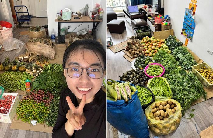Chị Oanh đã có gần 2 năm bén duyên với công việc bán rau, củ, quả ở chung cư