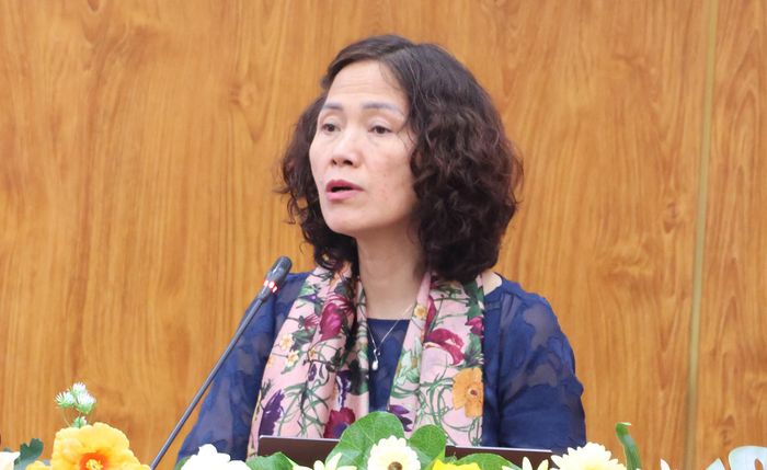 Bà Phạm Thị Huệ Linh, trình bày tại hội nghị. Ảnh: Thiện Chí 