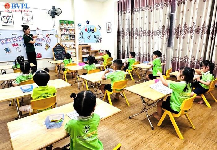 Một tiết học tại Trường mầm non Vườn Ươm Hạnh Phúc thuộc phường Yên Hoà, Hà Nội. (Ảnh minh hoạ)