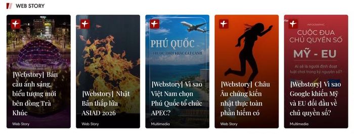 Báo Điện tử VietnamPlus là đơn vị báo chí đầu tiên ở Việt Nam đăng tải các bài viết, video dạng WebStory, Shorts Video. (Nguồn: Vietnam+)