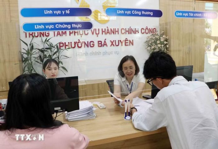 Phường Bá Xuyên (Thái Nguyên) là một trong những địa phương đứng trong nhóm đầu của tỉnh về Chỉ số phục vụ người dân và doanh nghiệp. (Ảnh: Trần Trang/TTXVN)