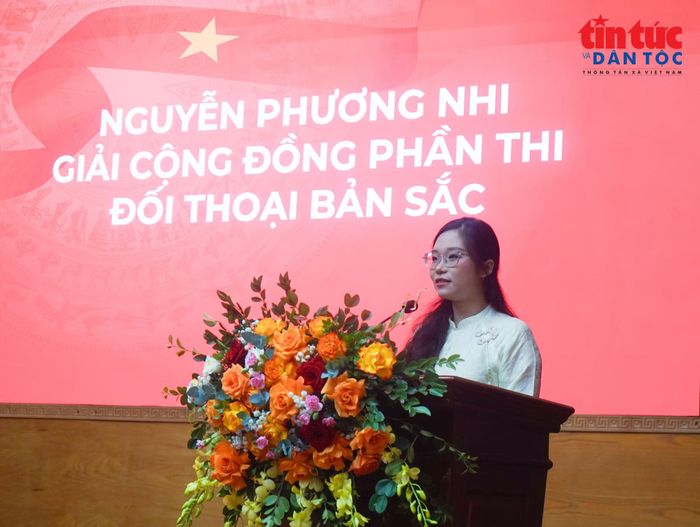 Bạn trẻ Nguyễn Phương Nhi chia sẻ gửi gắm đôi lời sau khi tham gia chương trình "Bản sắc" 2025.