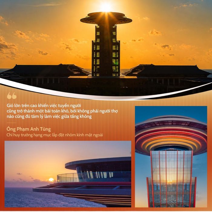 Ông Phạm Anh Tùng chia sẻ về những khó khăn khi thi công phần mái của tòa Nam Phương. Nguồn ảnh Sun Group