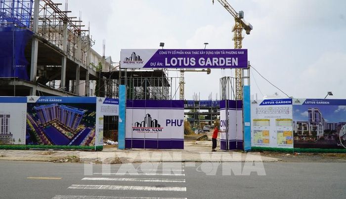 Dự án nhà ở xã hội Mỹ Phú - Lotus Garden (phường Mỹ Trà, tỉnh Đồng Tháp) do Công ty Cổ phần khai thác xây dựng vận tải Phương Nam làm chủ đầu tư. Ảnh: Nhựt An - TTXVN
