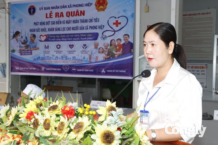 Phó Chủ tịch UBND xã Phong Hiệp Ngô Thị Như Ý phát động cao điểm 45 ngày