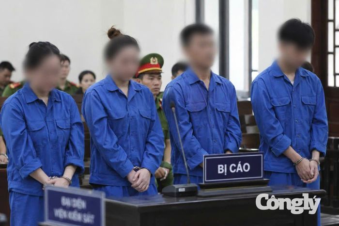 Các bị cáo tại phiên tòa.