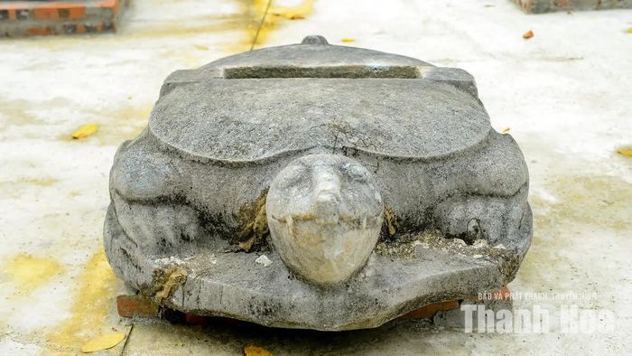 Tượng rùa đá đỡ bia được phát hiện ở phía đông Di tích Lam Kinh vào năm 2004. Khối tượng mang dáng vẻ chắc khỏe, thể hiện kỹ thuật chạm khắc đá đặc trưng của thế kỷ XV.