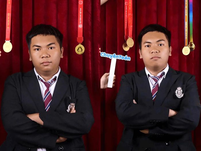 Trí Hiền (trái) và Trí Hậu (phải) - những "chiến binh" xuất sắc của trường chuyên xứ Quảng từng gặt hái hàng loạt Huy chương Toán học danh giá từ các đấu trường trong nước đến quốc tế. Ảnh do nhân vật cung cấp