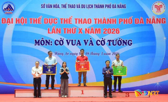 Phường Hải Châu xuất sắc giành vị trí Nhất toàn đoàn môn cờ vua và cờ tướng, góp phần giữ vững ngôi vị Nhất toàn đoàn tại đại hội. Ảnh: THÀNH DANH
