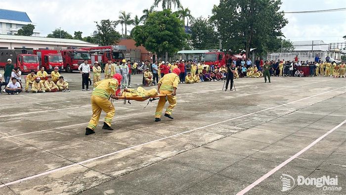 Các vận động viên tham gia kiểm tra nghiệp vụ tại cụm thi đua số 15.