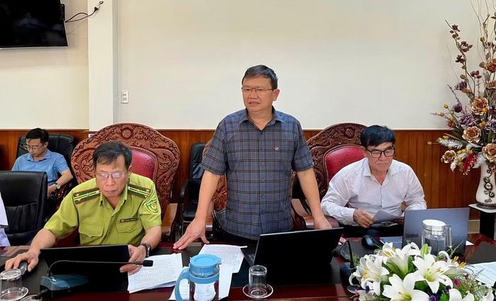  Đại diện Sở Nông nghiệp và Môi trường nói về sự chủ động chuẩn bị phương tiện và nguồn nước phục vụ PCCC và CNCH. Ảnh: Hoàng Vũ 