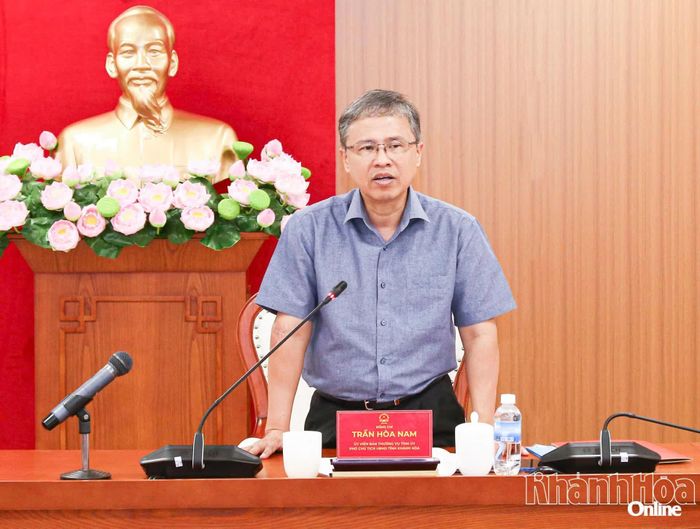 Đồng chí Trần Hòa Nam phát biểu chỉ đạo tại buổi làm việc.
