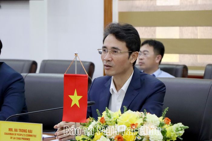Đồng chí Hà Trọng Hải - Phó Chủ tịch UBND tỉnh phát biểu tại buổi làm việc.