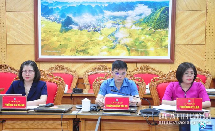 Các đại biểu tham dự cuộc họp tại điểm cầu tỉnh