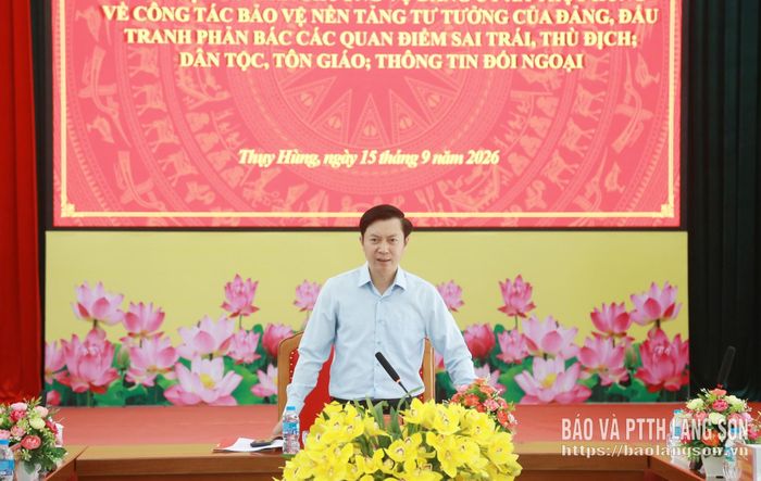 Đồng chí Nguyễn Hoàng Tùng, Ủy viên BTV Tỉnh ủy, Phó Chủ tịch Thường trực Ủy ban MTTQ Việt Nam tỉnh, Trưởng đoàn kiểm tra phát biểu kết luận
