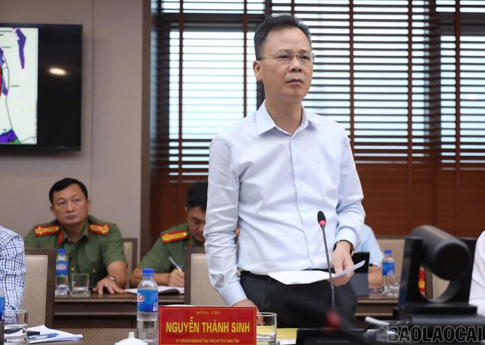 Đồng chí Nguyễn Thành Sinh - Phó Chủ tịch UBND tỉnh phát biểu tại buổi làm việc.