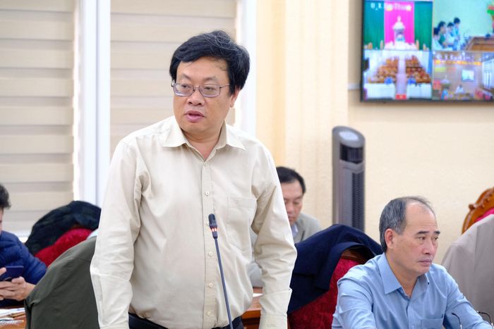 Ông Nguyễn Thanh Chương, Phó Giám đốc Sở Xây dựng phát biểu tại buổi làm việc