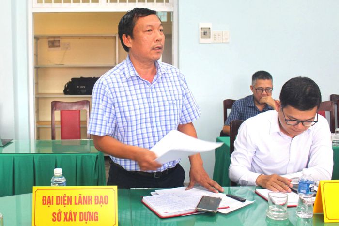 Ông Huỳnh Ngọc Thanh, Phó Giám đốc Sở xây dựng phát biểu