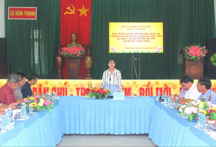 Toàn cảnh buổi làm việc tại UBND xã Hàm Thạnh