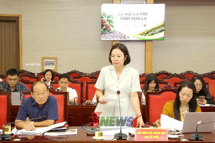 Lãnh đạo Sở Văn hóa, Thể thao và Du lịch tỉnh báo cáo tại cuộc họp.