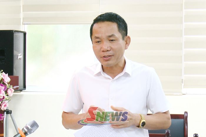 Đồng chí Nguyễn Văn Bắc, Bí thư Đảng ủy, Chánh Thanh tra tỉnh, phát biểu ý kiến tại hội nghị.