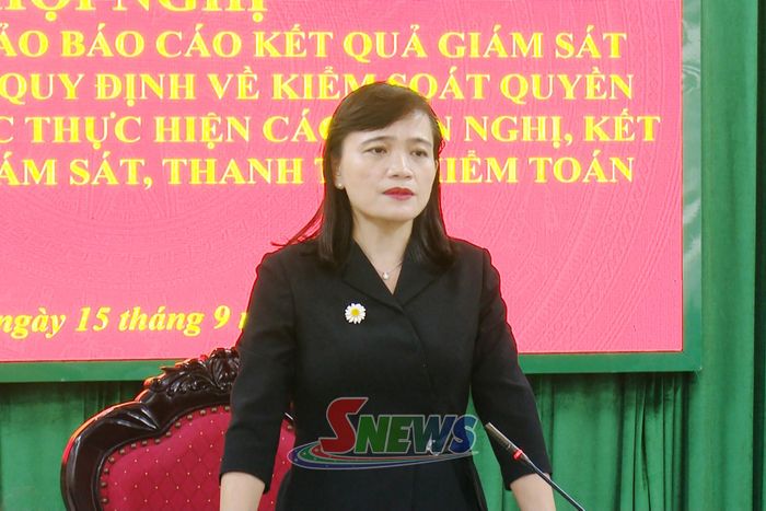 Đồng chí Trưởng ban Nội chính Tỉnh ủy phát biểu chỉ đạo tại hội nghị.