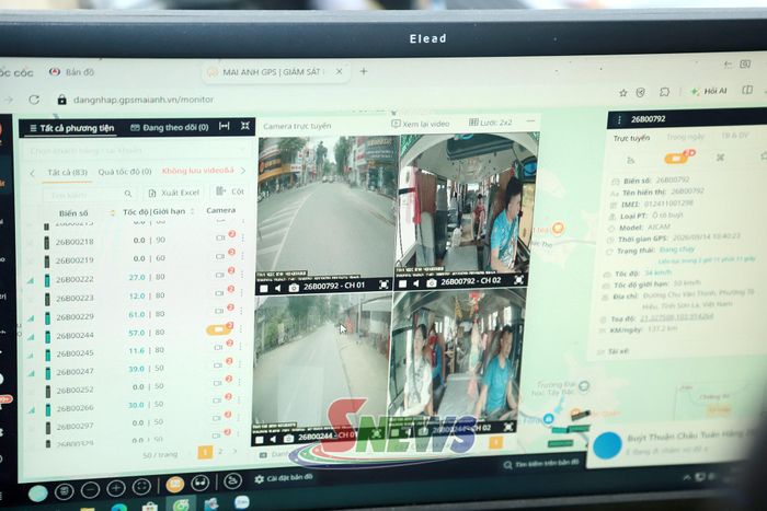 Hệ thống camera giám sát trực tuyến trên xe của Công ty Cổ phần Xe khách số I Sơn La.