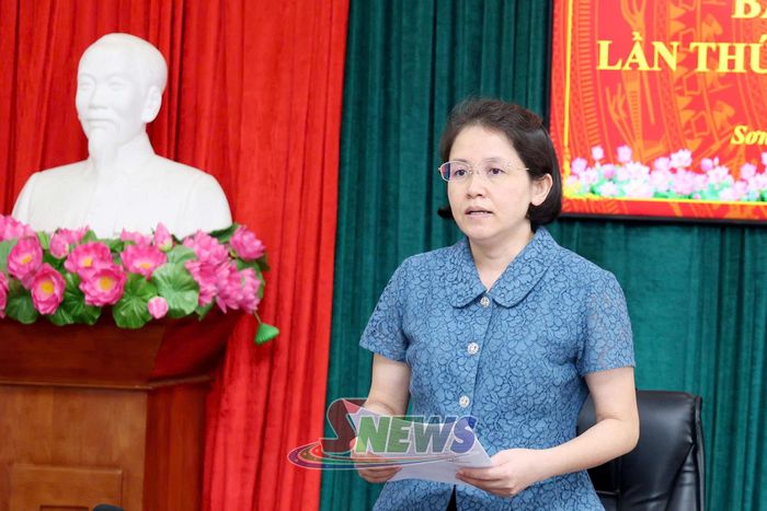 Đồng chí Dương Tú Anh phát biểu tại hội nghị.