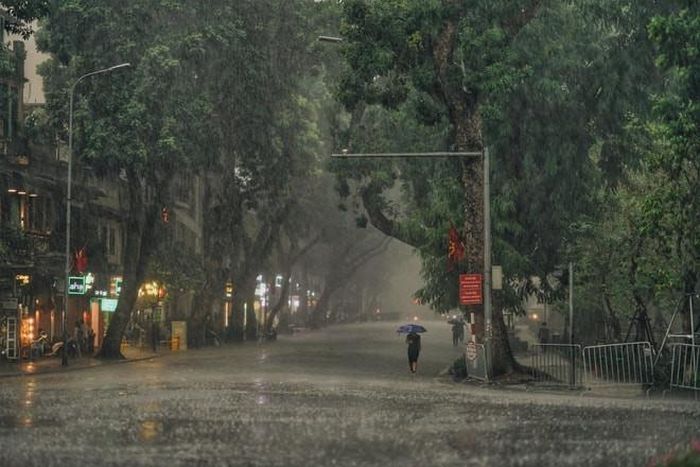 Khu vực Hà Nội có mưa to đến rất to, gió đông bắc đến đông cấp 2-3. Ảnh minh họa