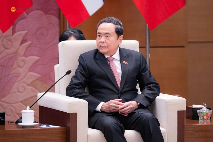 Chủ tịch Quốc hội Trần Thanh Mẫn phát biểu tại cuộc hội kiến
